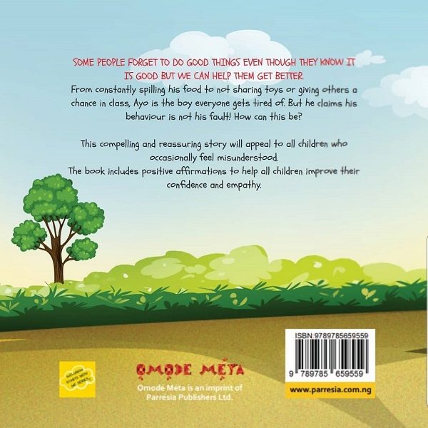 I am not naught children's book back cover