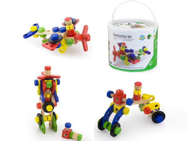 Vortigern Wooden Construction Set with Storage Drum - Image 2